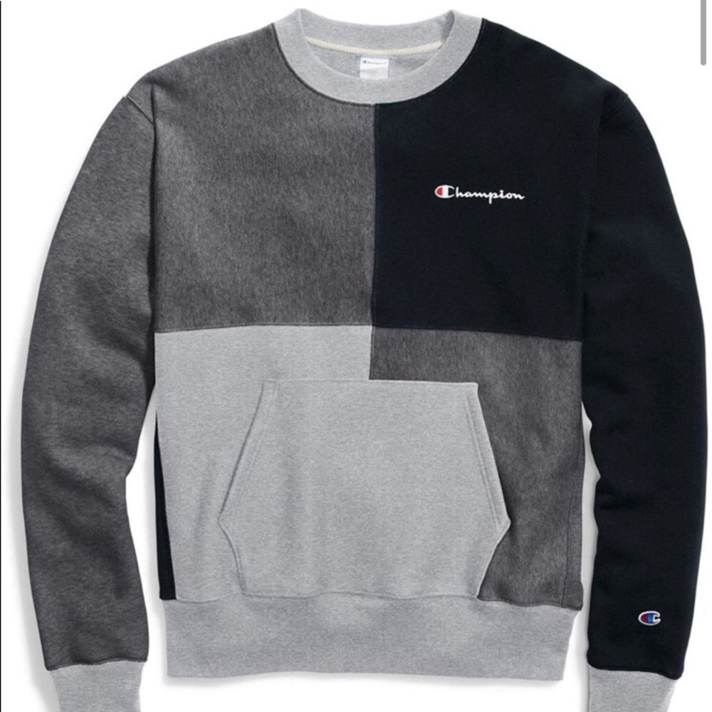 Rare Champion Granite Colorblock Reverse Weave Crewneck